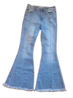 KanCan Flared Jeans Womens 26 Raw Hem Boho Revival